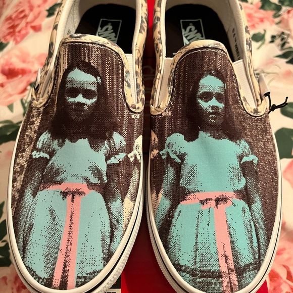 Vans Shoes - VANS The Shining classic slip ons 6.5/8 unisex blue yellow floral